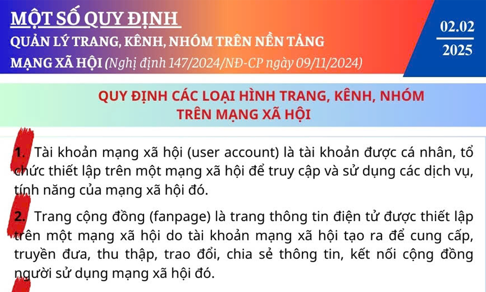  Một số quy định quản lý trang, kênh, nhóm trên nền tảng mạng xã hội